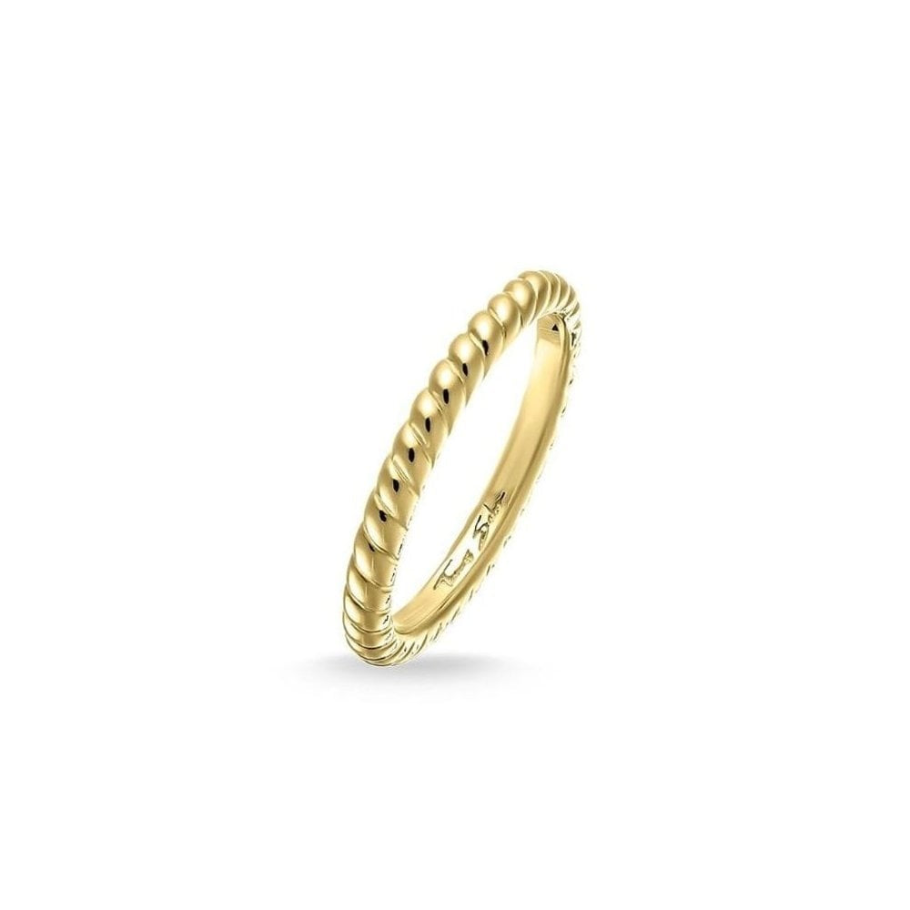 18ct Gold on Silver Plaited Twist Ring
