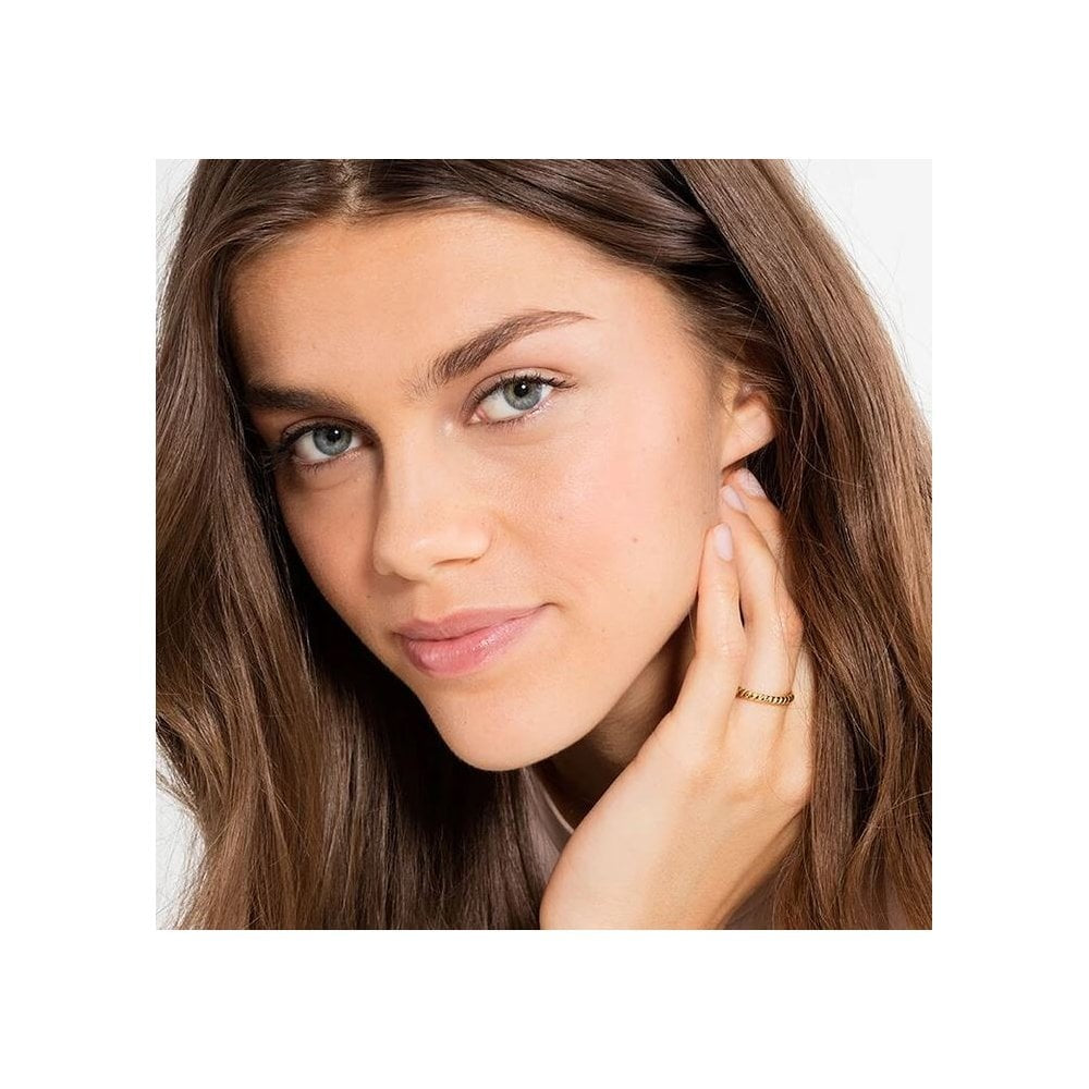 18ct Gold on Silver Plaited Twist Ring