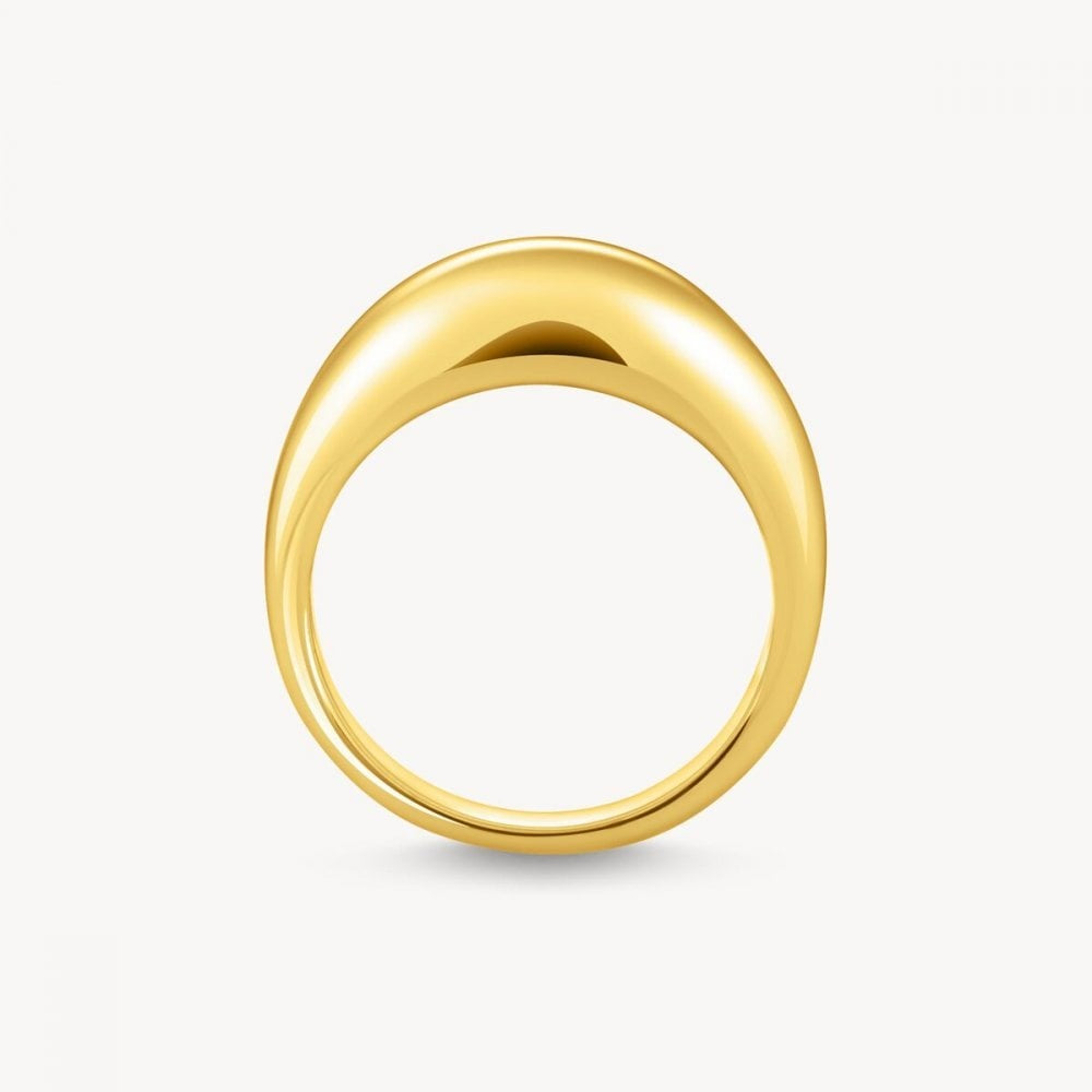 18ct Gold on Silver Timeless Design Chunky Ring
