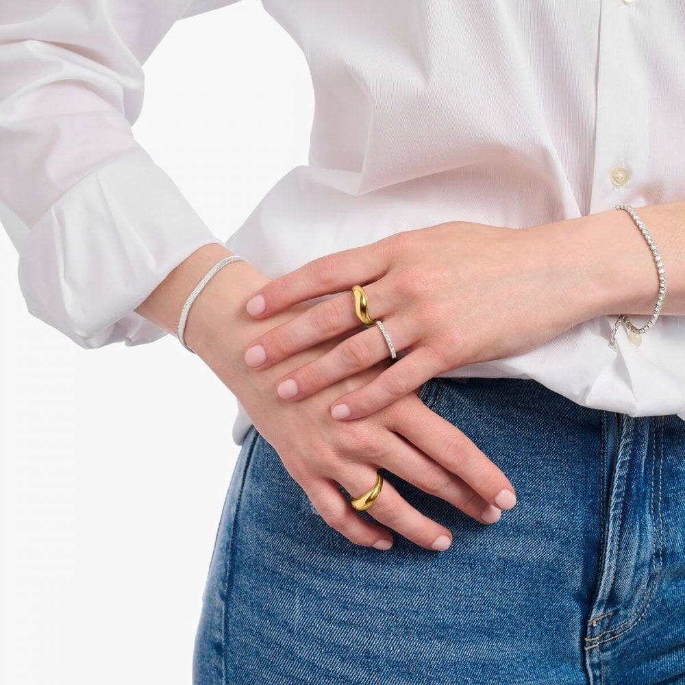 18ct Gold on Silver Timeless Design Chunky Ring