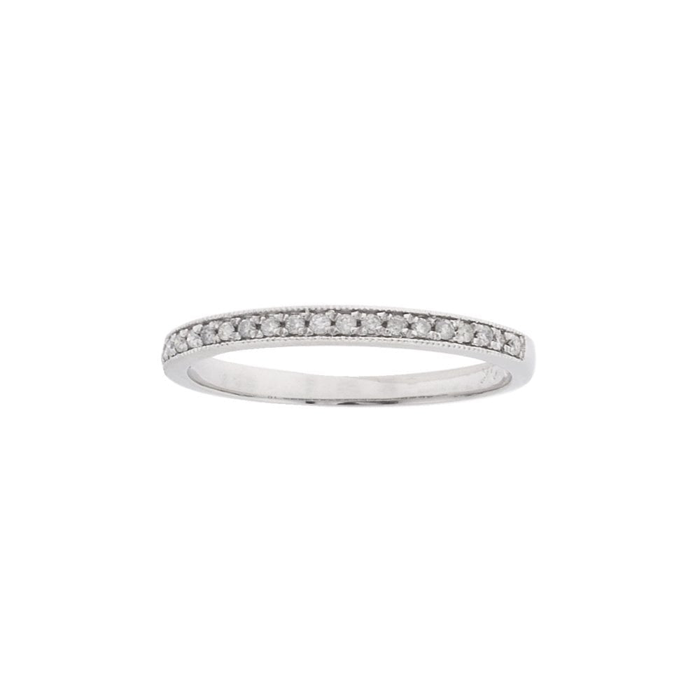 18ct White Gold Diamond Band with 0.15ct Diamond