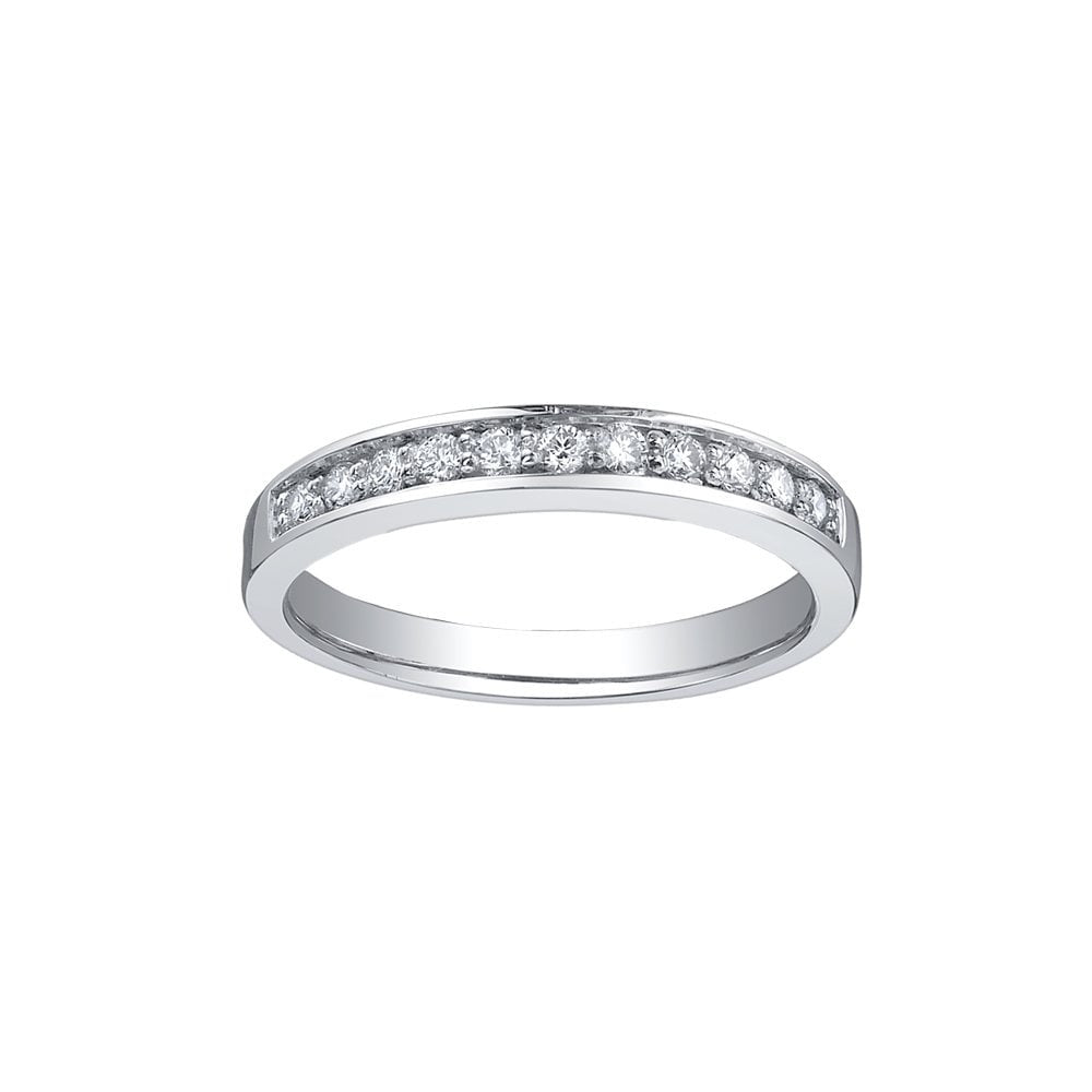 18ct White Gold Diamond Band with 0.25ct Diamond