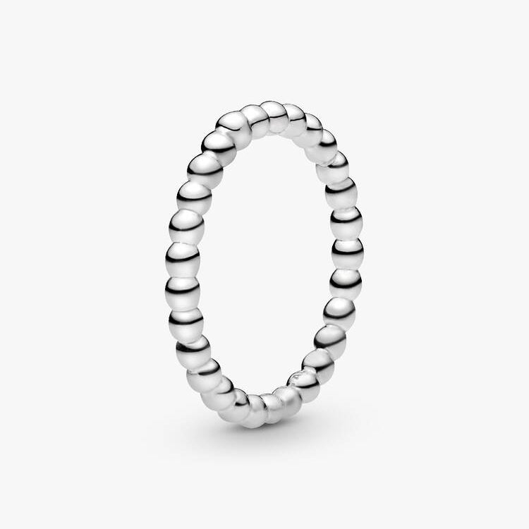 Sterling Silver Beaded Pandora Ring