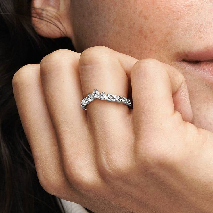 Sterling Silver Regal Swirl Tiara Pandora Ring