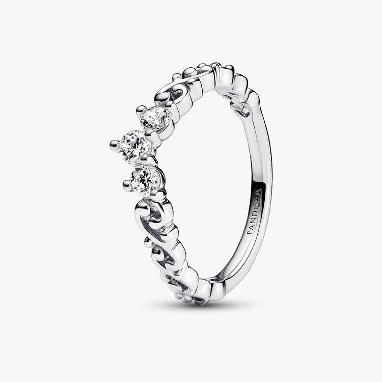 Sterling Silver Regal Swirl Tiara Pandora Ring