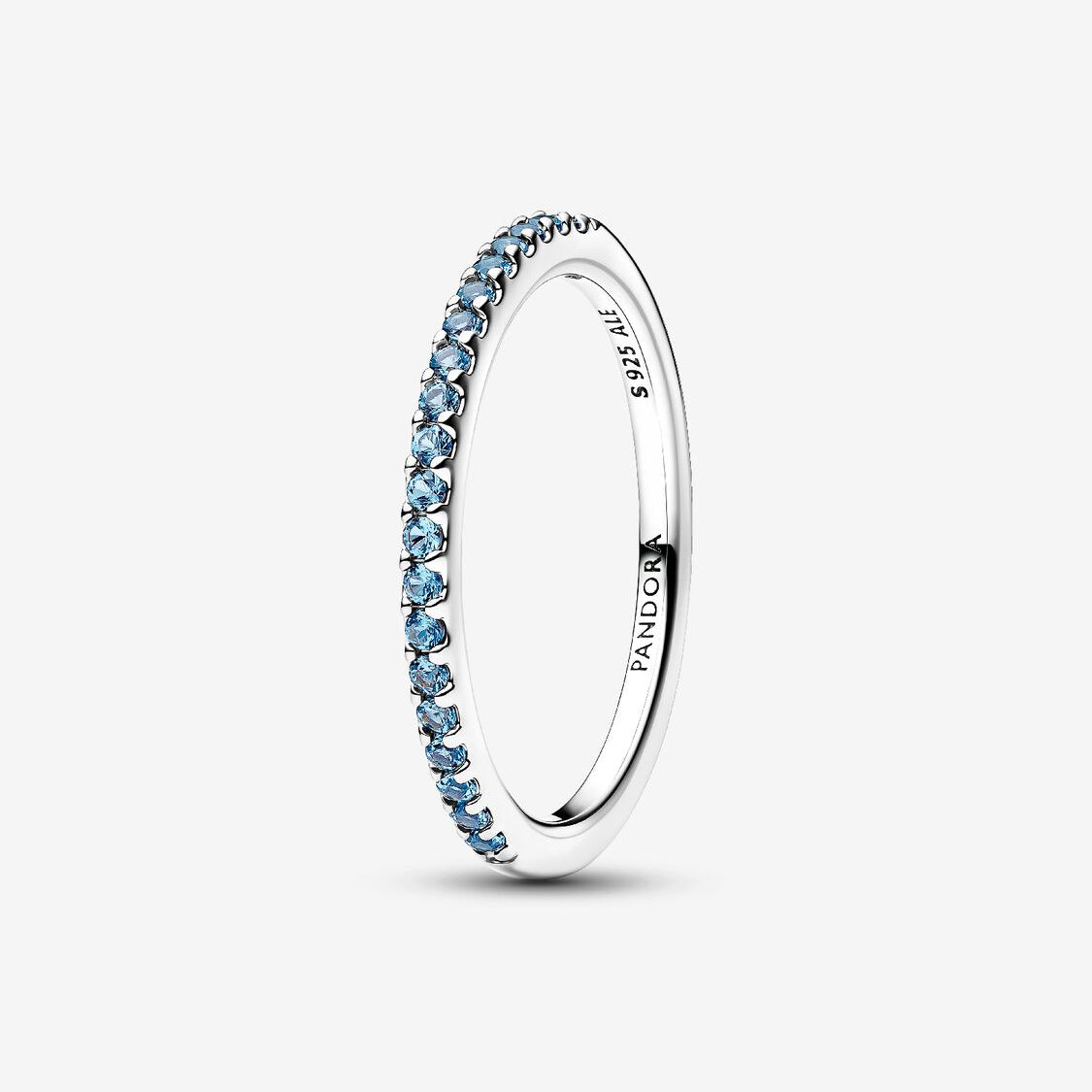 Sparkling Aquamarine Half-Eternity Band Pandora Ring