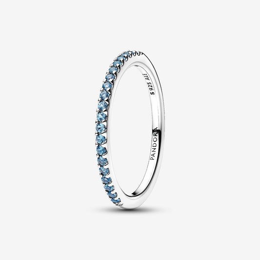 Sparkling Aquamarine Half-Eternity Band Pandora Ring