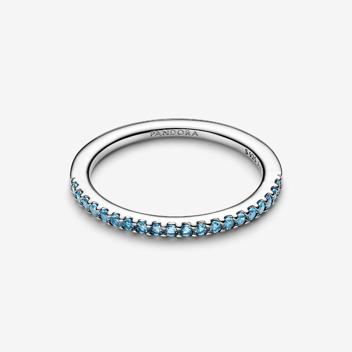 Sparkling Aquamarine Half-Eternity Band Pandora Ring