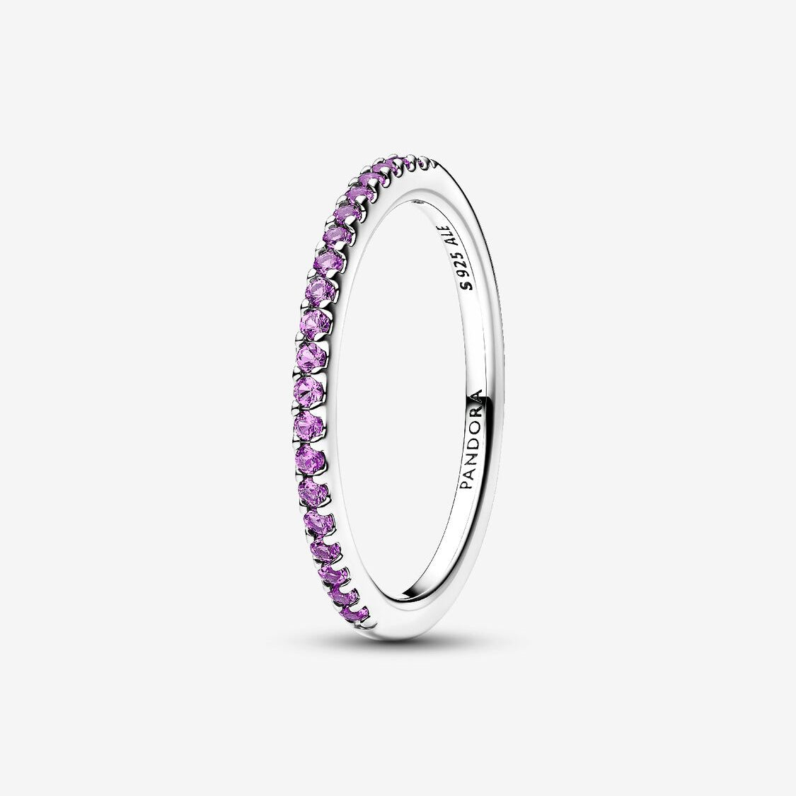 Sparkling Purple Half-Eternity Band Pandora Ring
