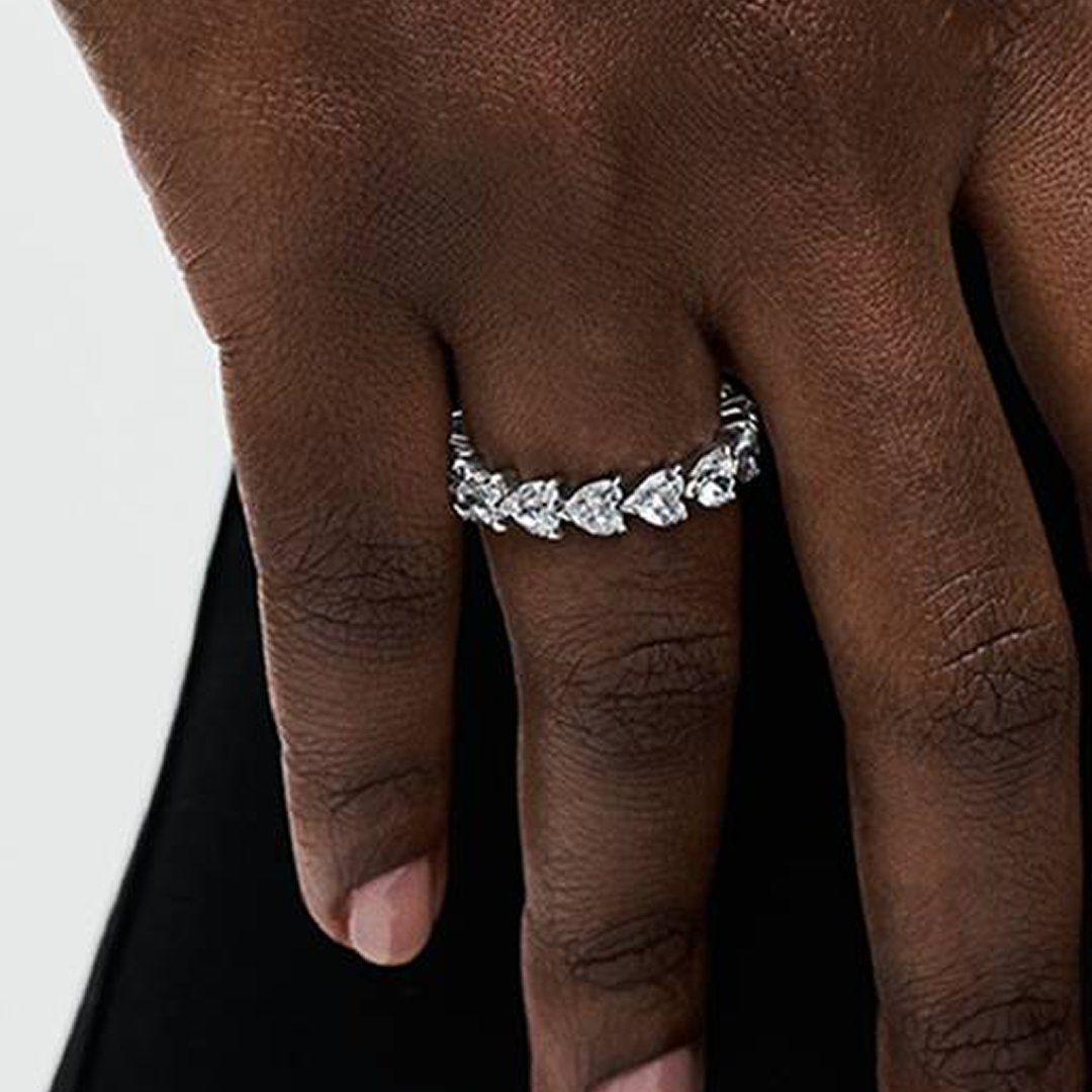 Row of Hearts Eternity Ring