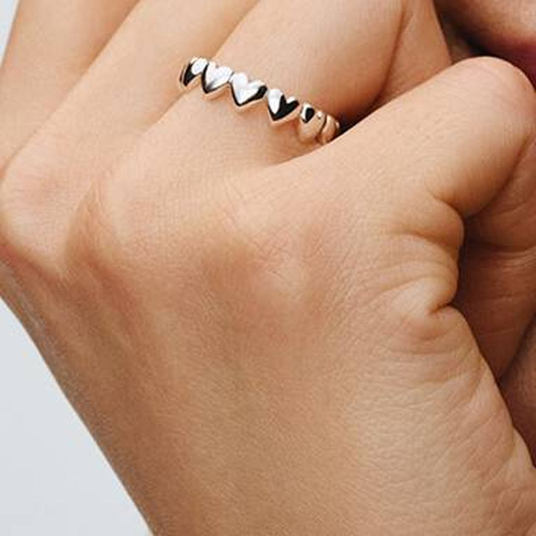 Row of Hearts Ring