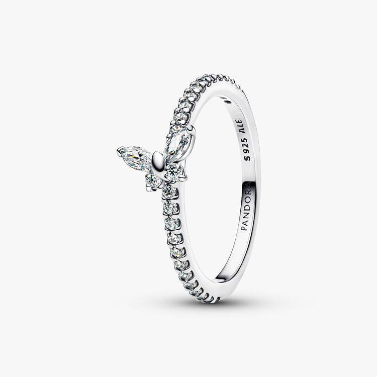Sparkling Butterfly Pandora Ring