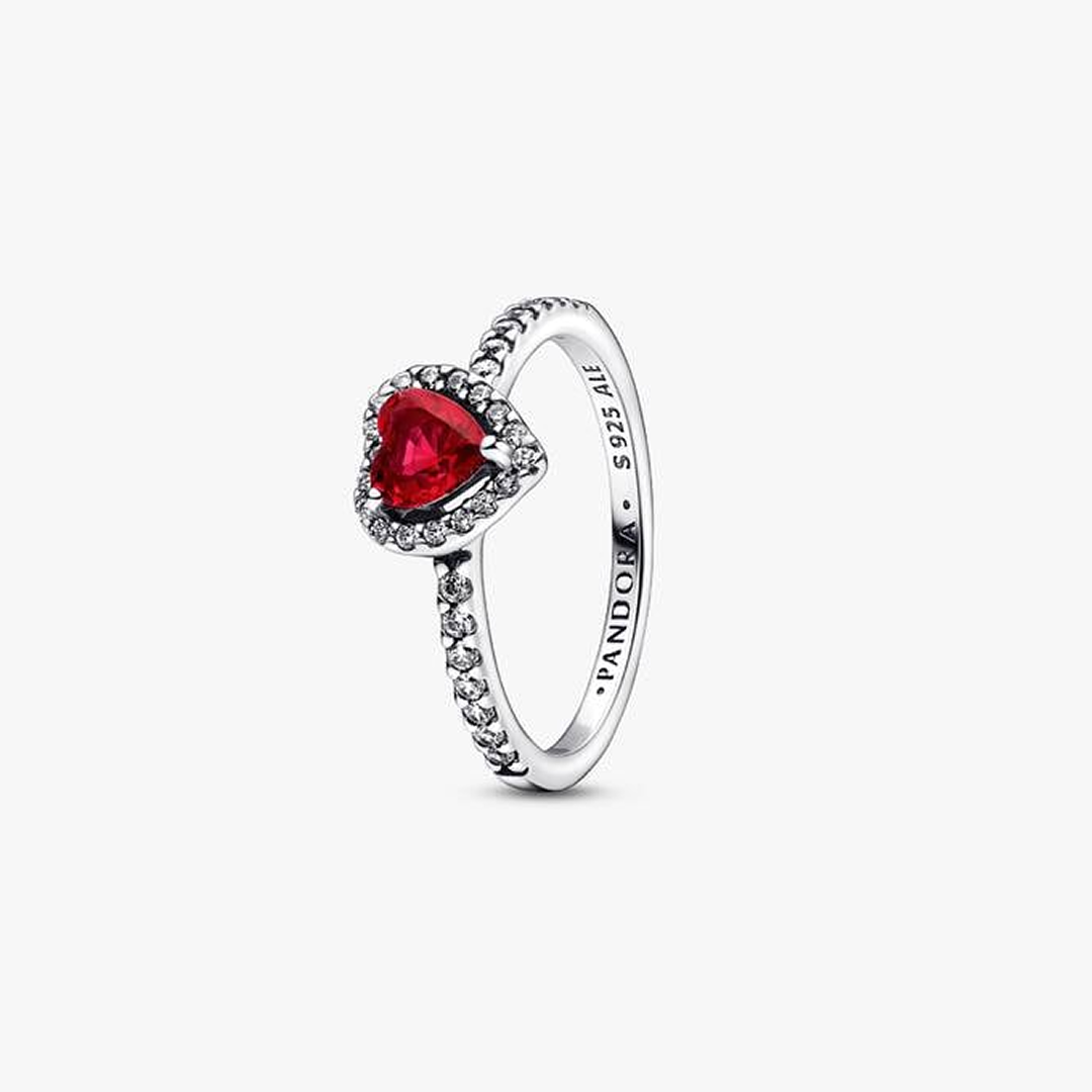 Elevated Red Heart Ring