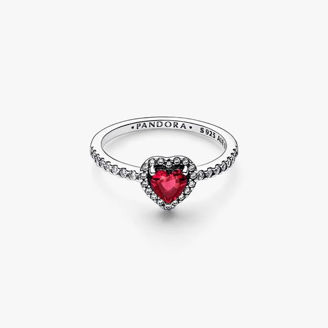 Elevated Red Heart Ring