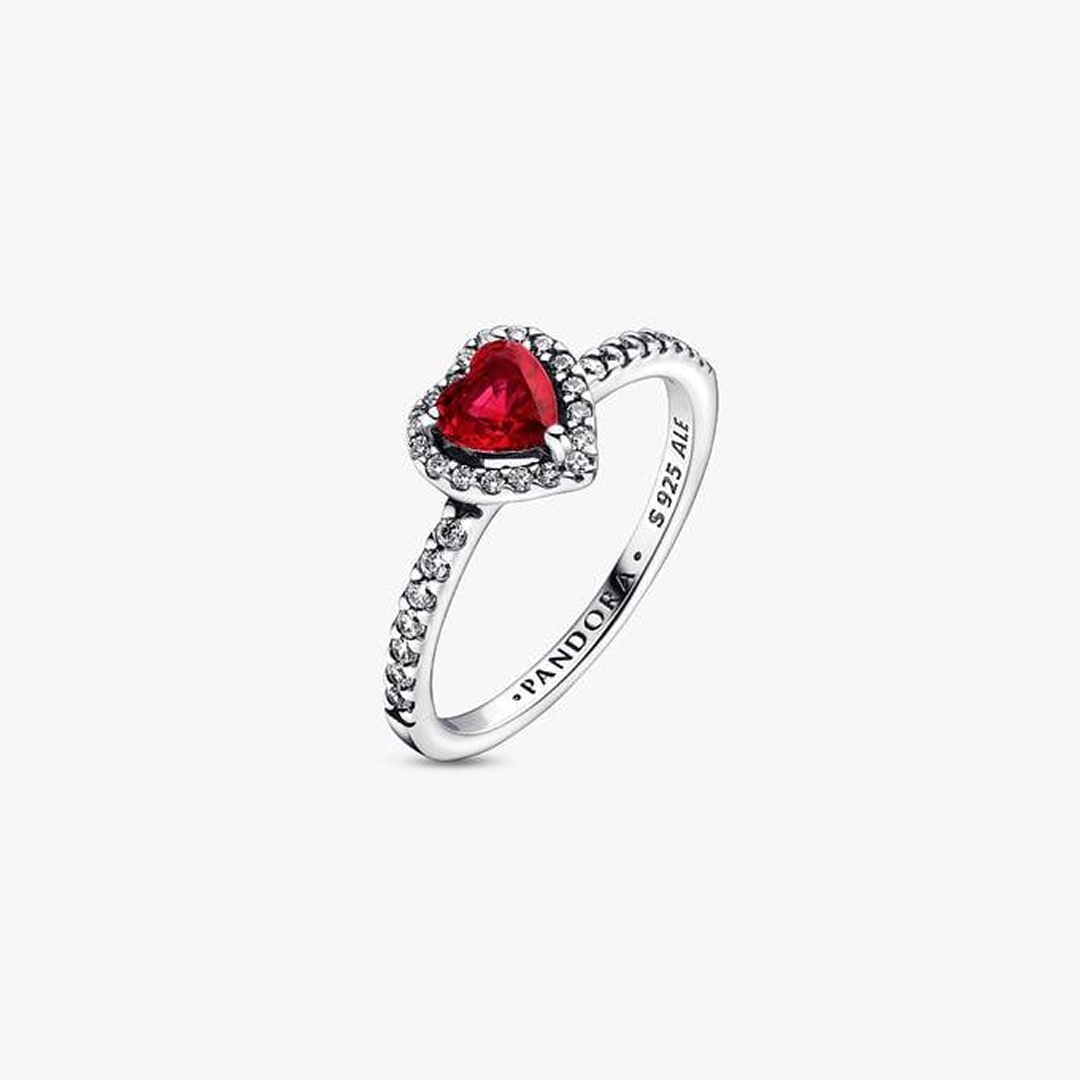 Elevated Red Heart Ring