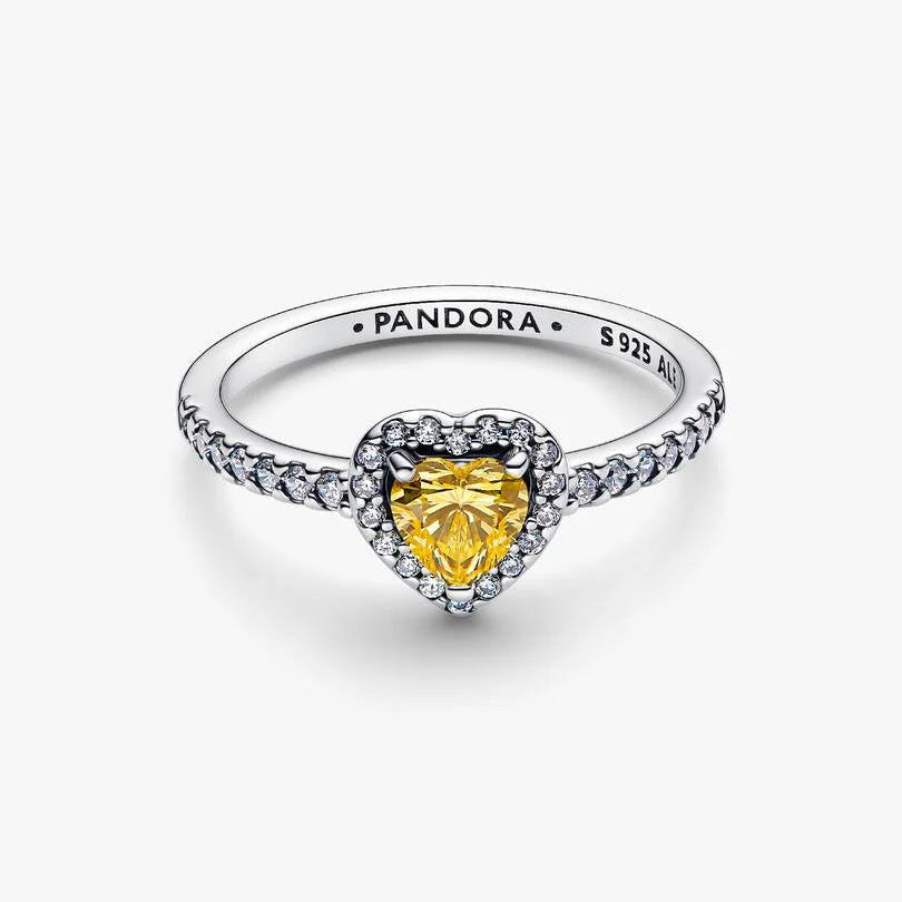 Pandora Sparkling Elevated Heart Ring