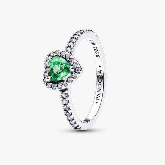 Elevated Mint Green Heart Pandora Ring