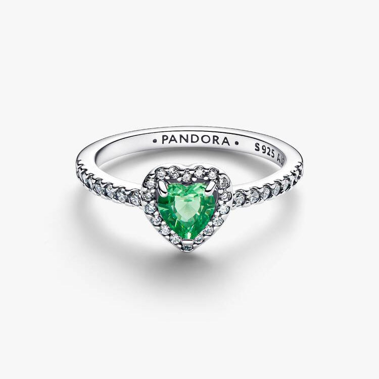 Elevated Mint Green Heart Pandora Ring