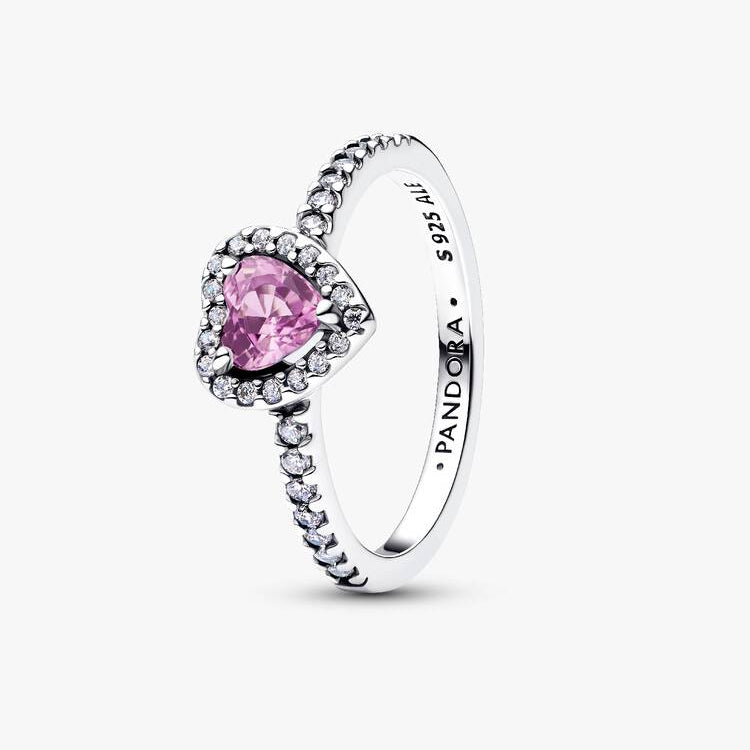 Elevated Light Pink Heart Pandora Ring