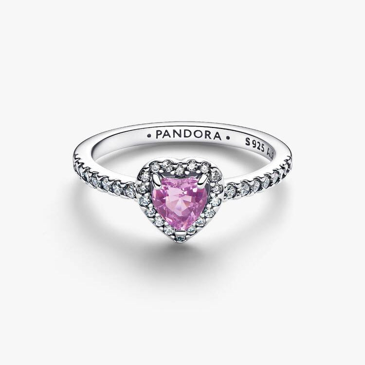 Elevated Light Pink Heart Pandora Ring