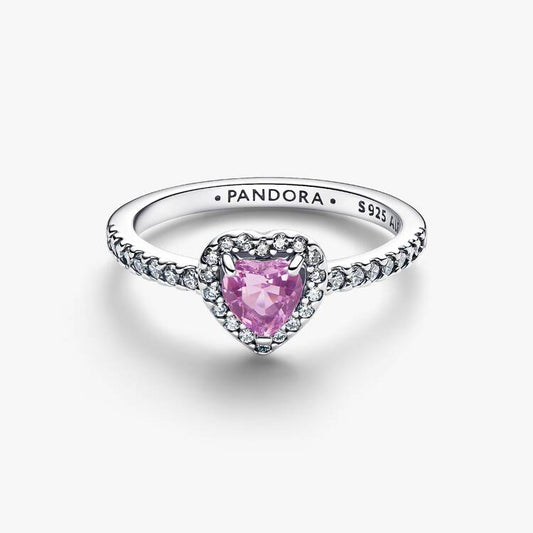Elevated Light Pink Heart Pandora Ring