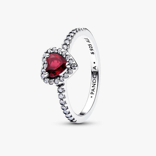 Elevated Fuchsia Rose Heart Pandora Ring