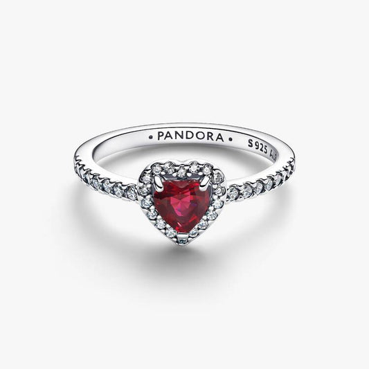 Elevated Fuchsia Rose Heart Pandora Ring