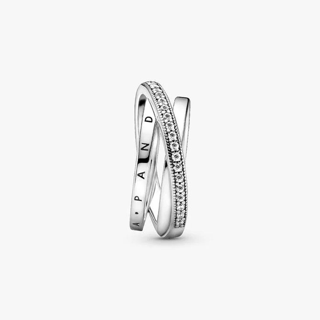 Crossover Pavé Triple Band Ring