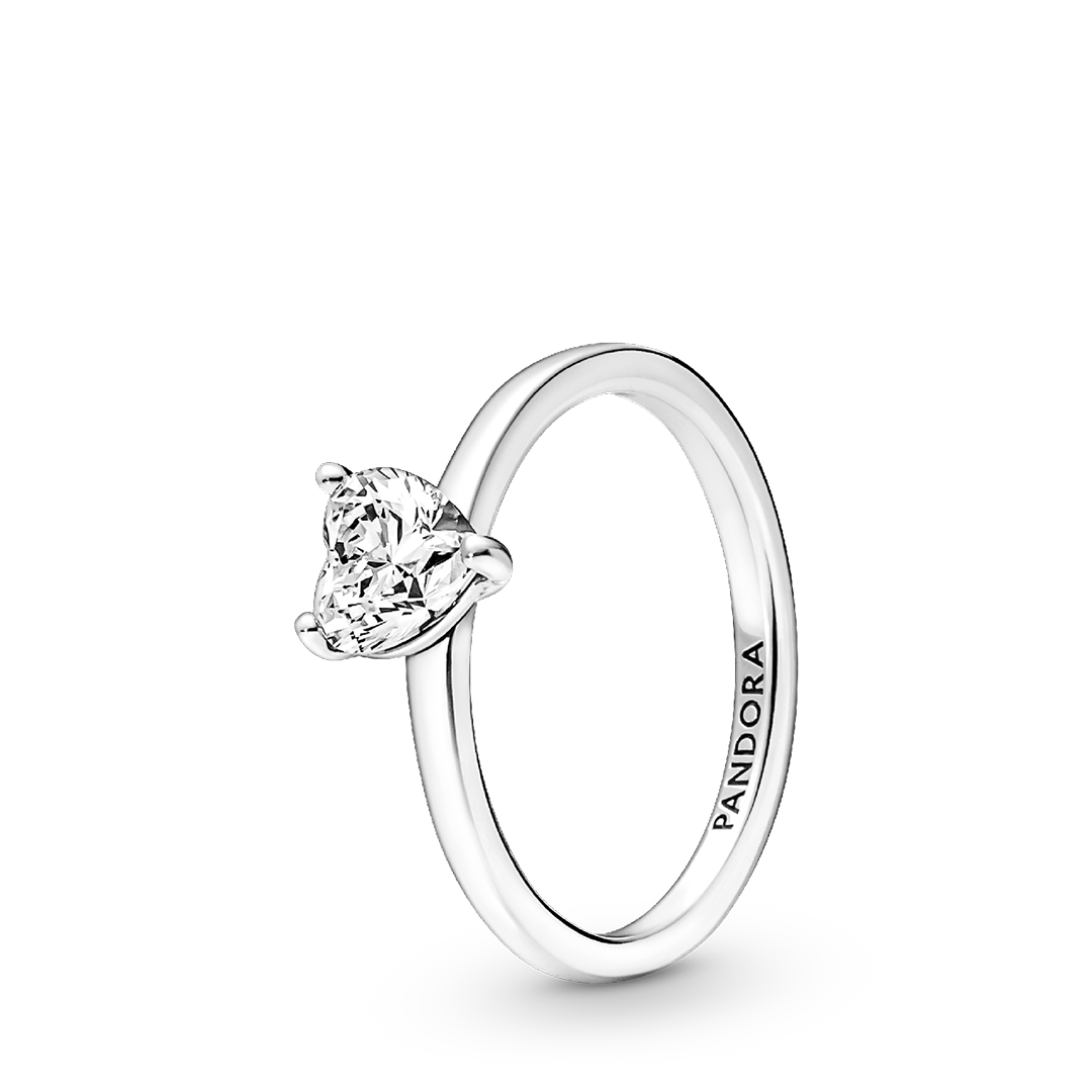 Sparkling Wishbone Heart Ring