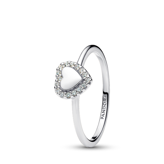Sparkling Wishbone Heart Ring