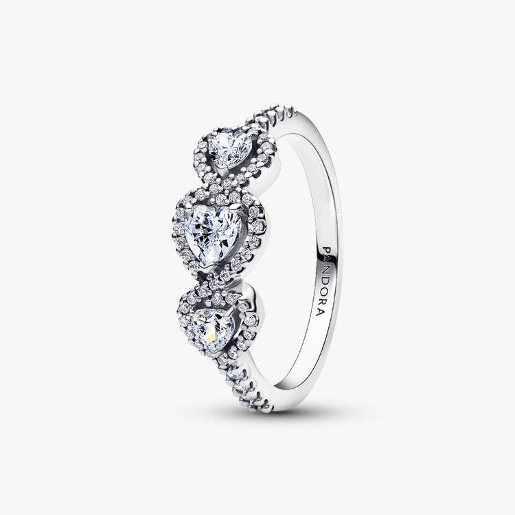 Hearts Trilogy with Halo Pandora Ring