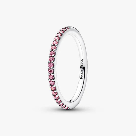 Fancy Pink Cubic Zirconia Pandora Ring