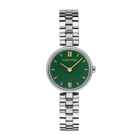 Calvin Klein Green Dial Ladies Stainless Steel Watch