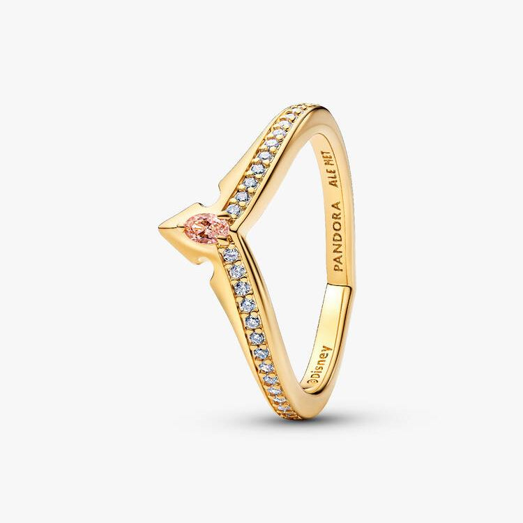 14ct Gold on Silver Disney Princess Aurora Tiara Pandora Ring