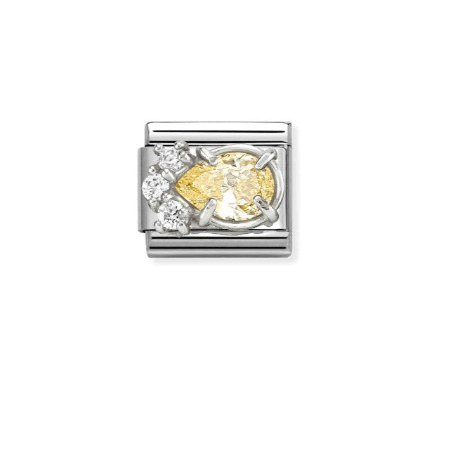 Yellow & White CZ Drop Nomination Charm