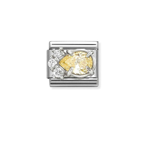 Yellow & White CZ Drop Nomination Charm