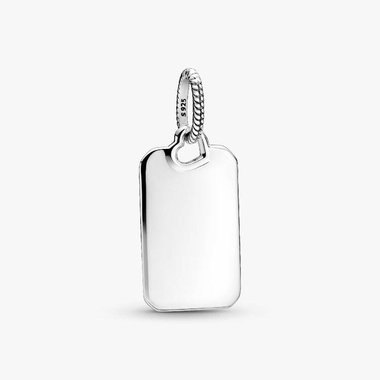 Engravable Rectangle Tag Pandora Pendant