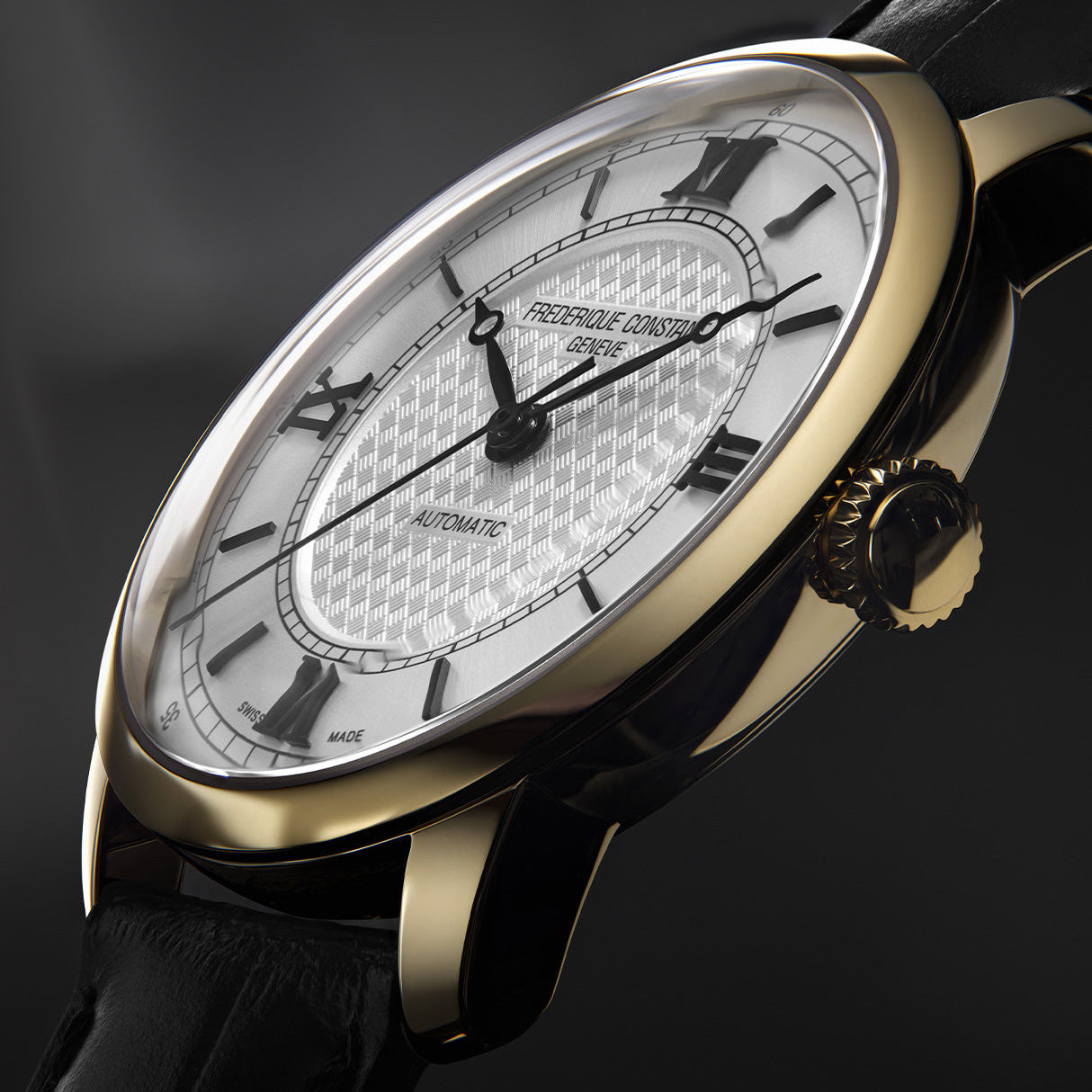 Frederique Constant Première Automatic Gents Black Leather Watch