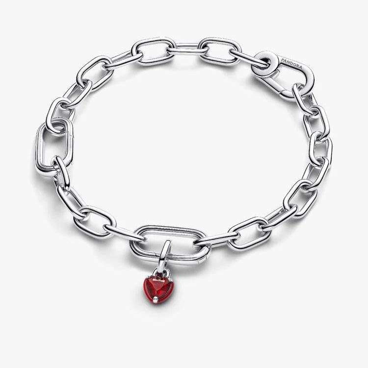 Salsa Red Crystal and Red Enamel Heart Mini Dangle Charm