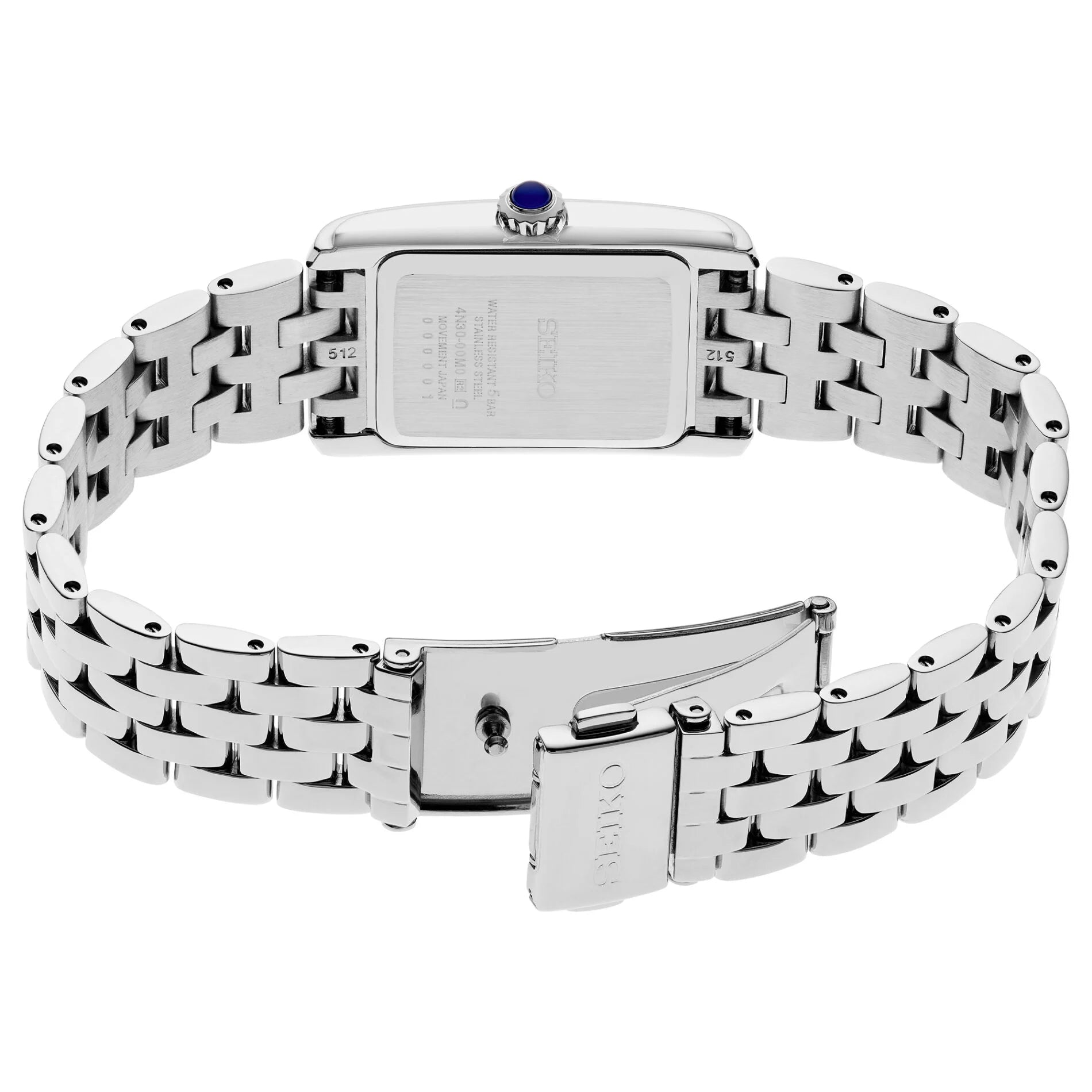 SEIKO QUARTZ WHITE DIAL LADIES STAINLESS STEEL WATCH