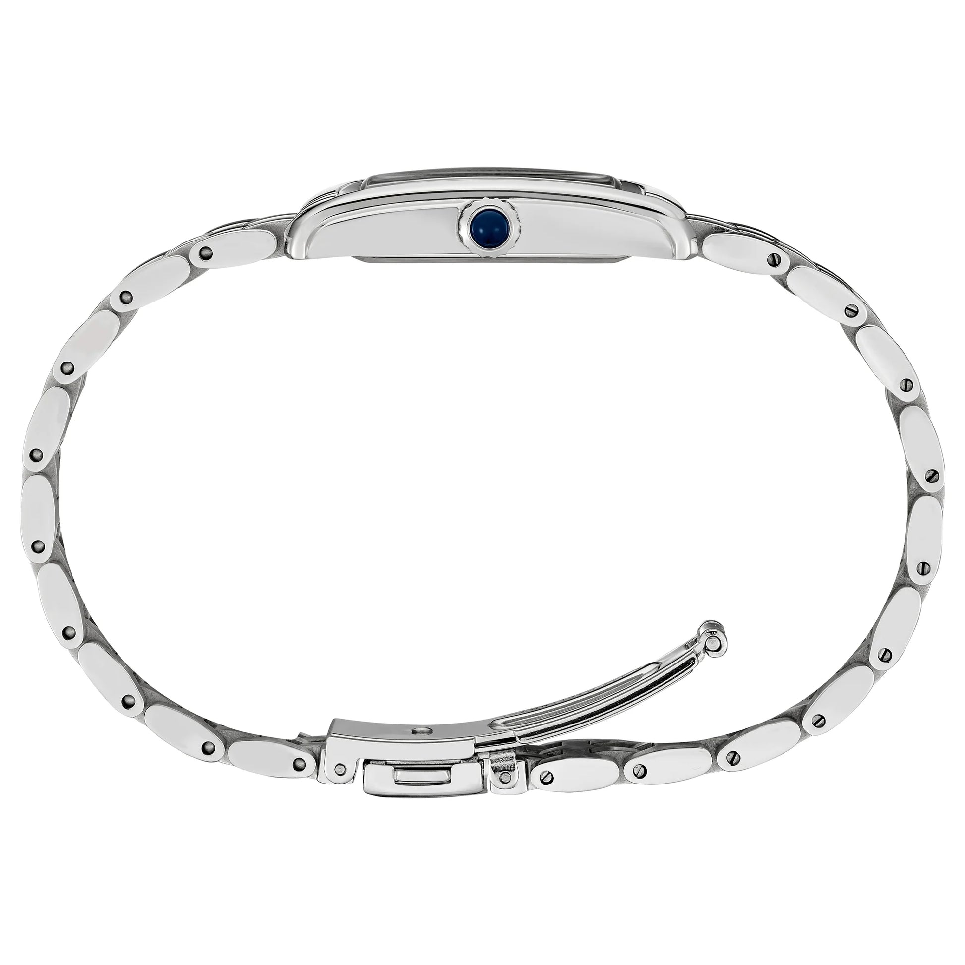 SEIKO QUARTZ WHITE DIAL LADIES STAINLESS STEEL WATCH