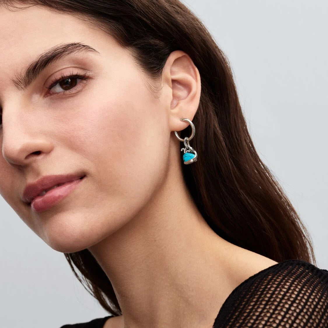 Pandora Moments 18mm Charm Hoop Earrings