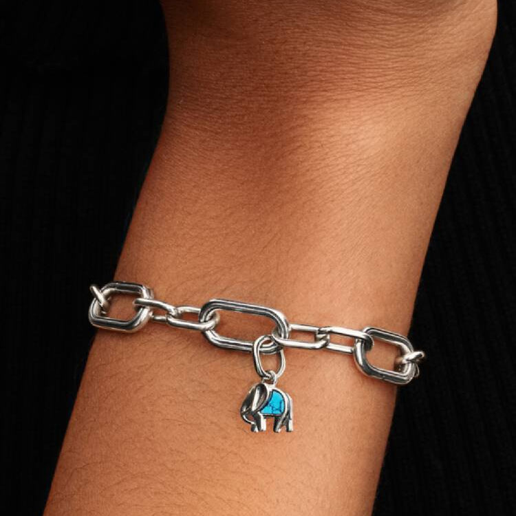 Turquoise-coloured Elephant Mini Dangle Pandora Charm