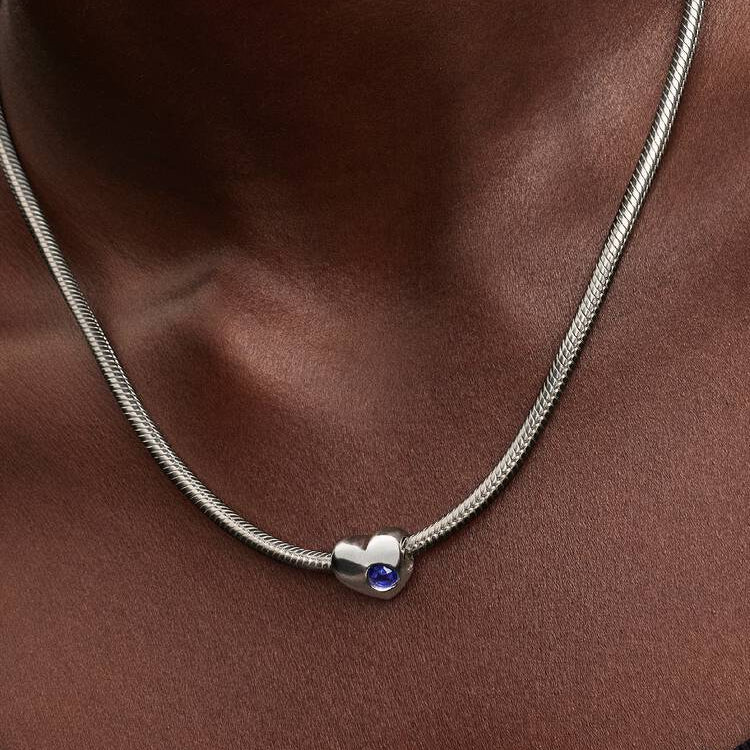 Engravable September Birthstone Heart Pandora Charm