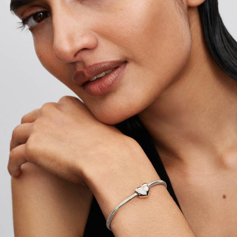 Engravable June Birthstone Heart Pandora Charm