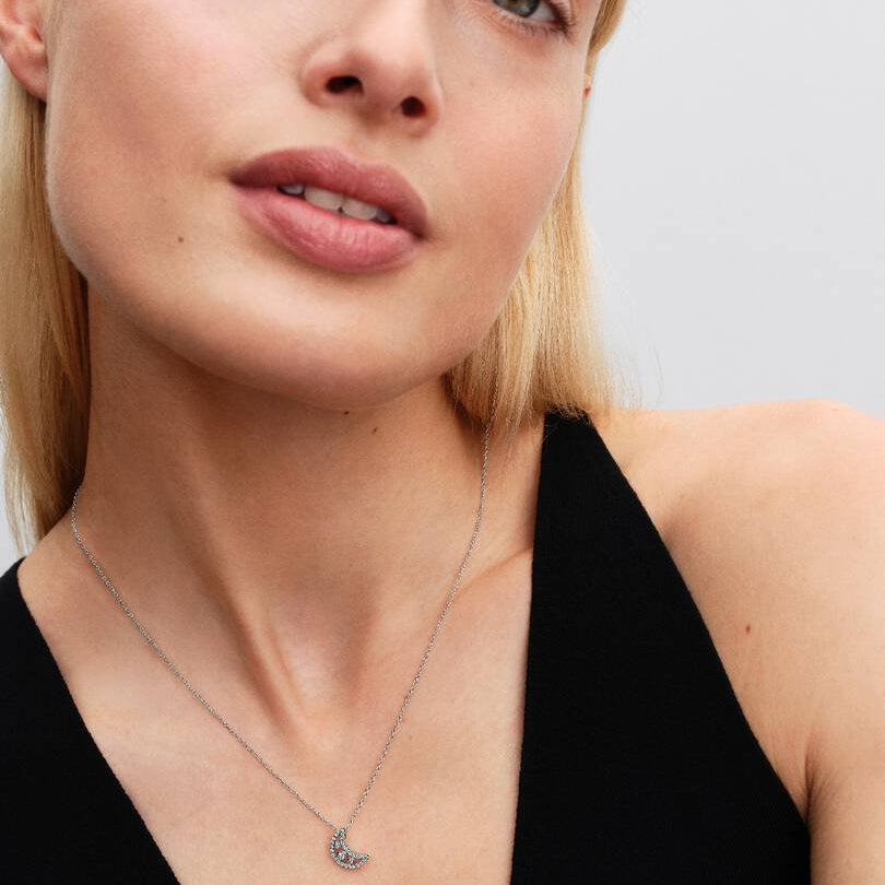 Pandora Crescent Moon Pendant Necklace
