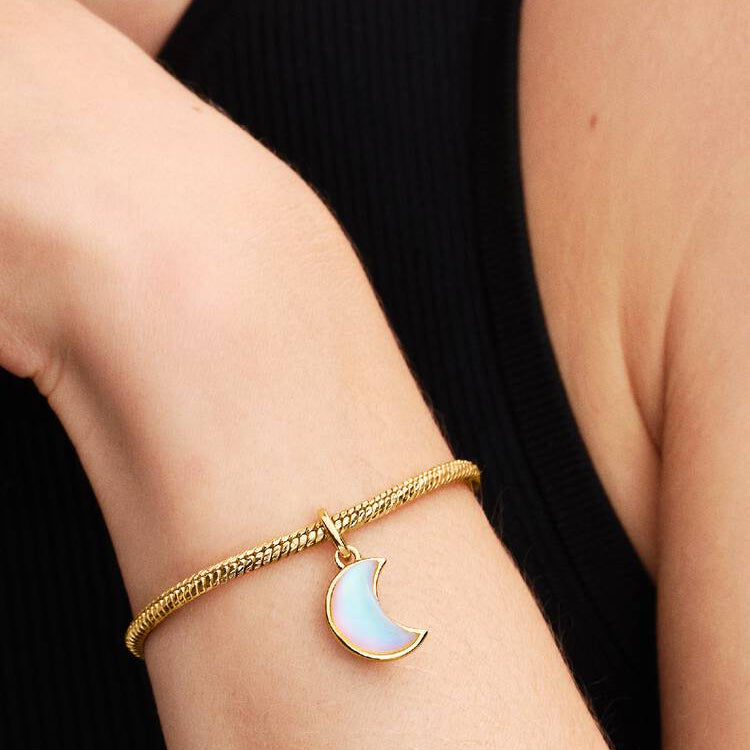Sparkling Crescent Moon Dangle Charm