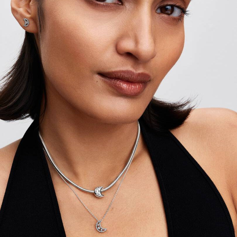 Pandora Crescent Moon Pendant Necklace