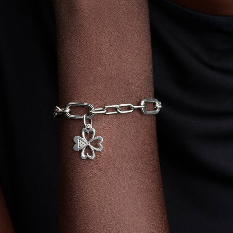 Heart Four-Leaf Clover Medallion Pandora Charm
