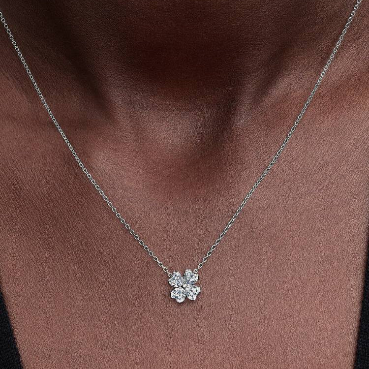 Sparkling Lucky Clover Pendant Pandora Necklace